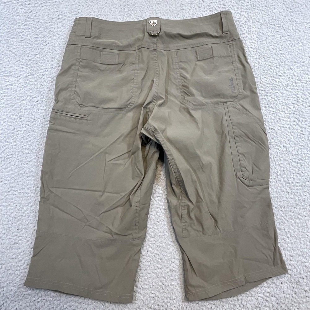 KÜHL Shorts Mens 34 Beige Cargo Nylon Spandex 17 Inseam Pockets Travel Hiking